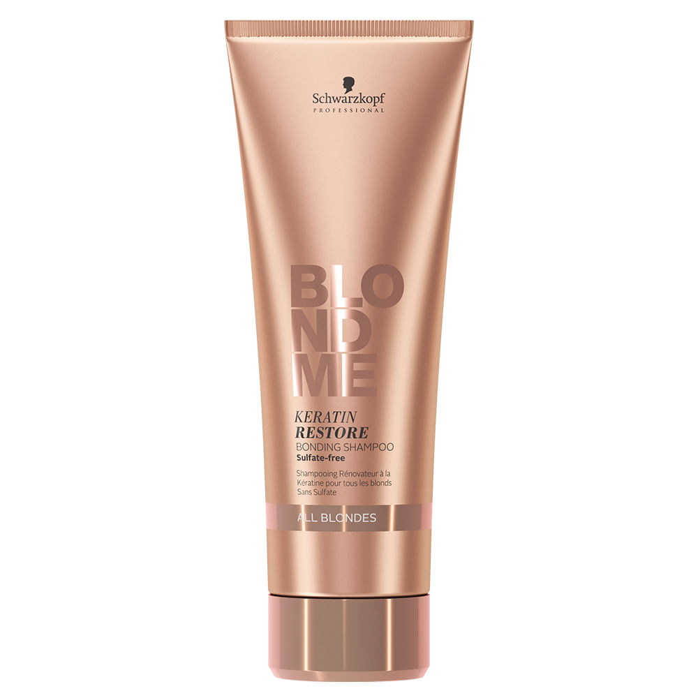 Schwarzkopf blondme keratin shampoing shampooing blondes 500ml lhmiza kératine bonacure Shampoo BlondMe Keratin Restore All Blondes 250ml Schwarzkopf - Coprobel
