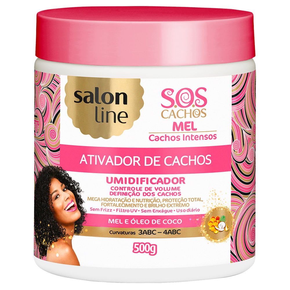 Ativador de Cachos Mel Cachos Intensos S.O.S Cachos 500g Salon Line ...