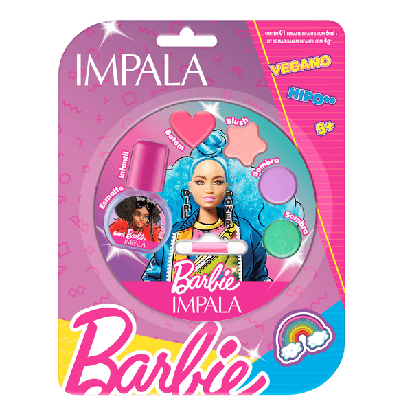 Kit Esmalte e Maquiagem Infantil Roxo Barbie Impala