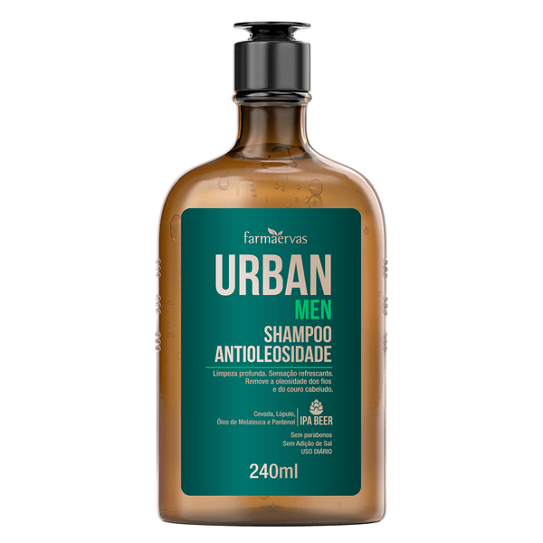 Shampoo Urban Men Antioleosidade 240ml Farmaervas