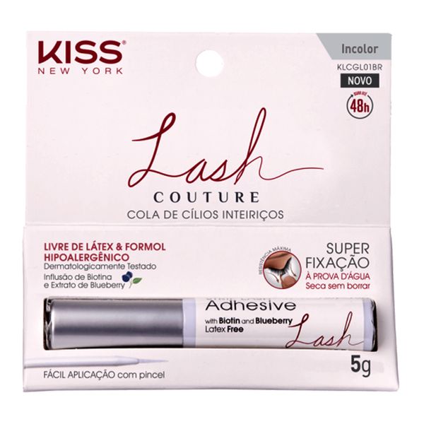 Cola para Cílios Premium Lash Couture 48 Horas Incolor 5g Kiss
