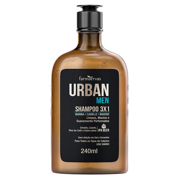 Shampoo Urban Men 3x1 240ml Farmaervas