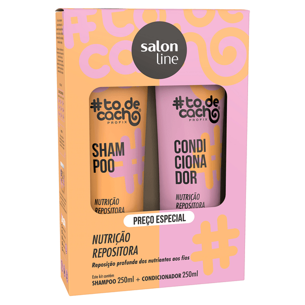 Kit Shampoo e Condicionador To de Cacho Nutrição Repositora 2x250ml Salon Line