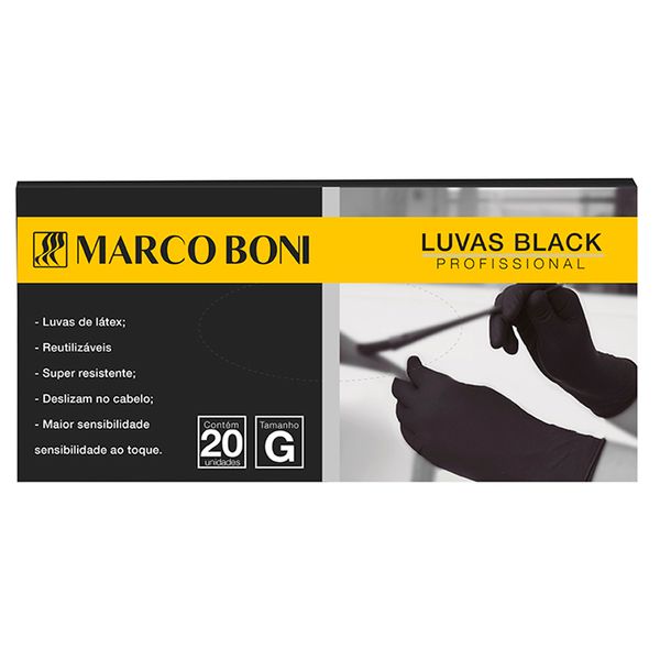 Luva Black Grande com 20 unidades Marco Boni