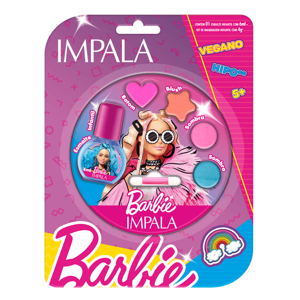 Kit de Maquiagem e Esmalte Azul Barbie Impala