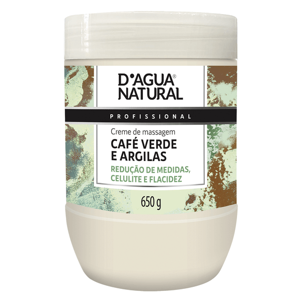 Creme de Massagem Café Verde e Argilas 650g Dagua Natural