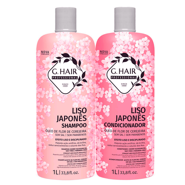 Kit Shampoo e Condicionador Liso Japonês 1 Litro G.Hair