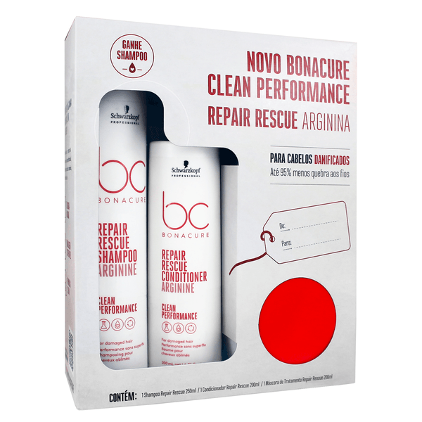Kit Shampoo/Condicionador Máscara Repair Rescue Arginina Bonacure