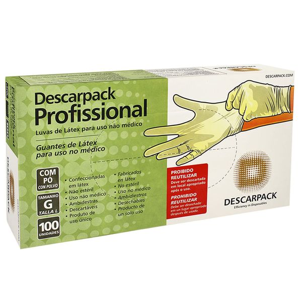 LUVA-DESCARPACK-LATEX-PROF-100UN-G LUVA-DESCARPACK-LATEX-PROF-100UN-G