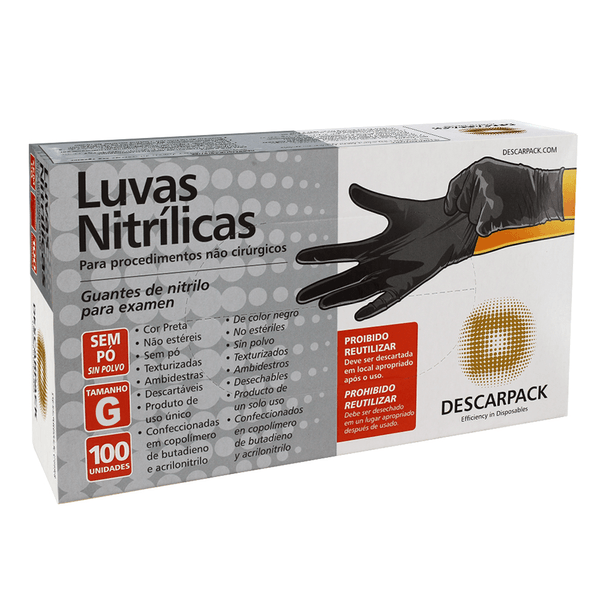 LUVA-DESCARPACK-NITR-PRETA-100UN-G LUVA-DESCARPACK-NITR-PRETA-100UN-G