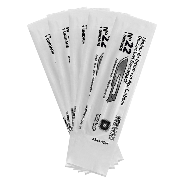 LAMINA-BISTURI-DESCARPACK-5UN-N22 LAMINA-BISTURI-DESCARPACK-5UN-N22