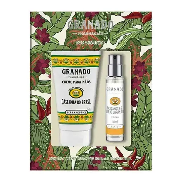 Kit-Presente-Duo-Suavidade-Creme-para-Maos-e-Colonia-com-Bergamota-e-Castanha-do-Brasil-Granado Kit-Presente-Duo-Suavidade-Creme-para-Maos-e-Colonia-com-Bergamota-e-Castanha-do-Brasil-Granado